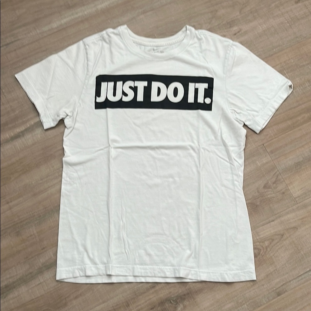 Nike White and Black 'Just Do It' Tee
